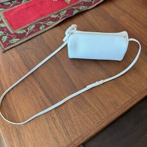 Italian Leather thin strap Elegant cream Crossbody Bag